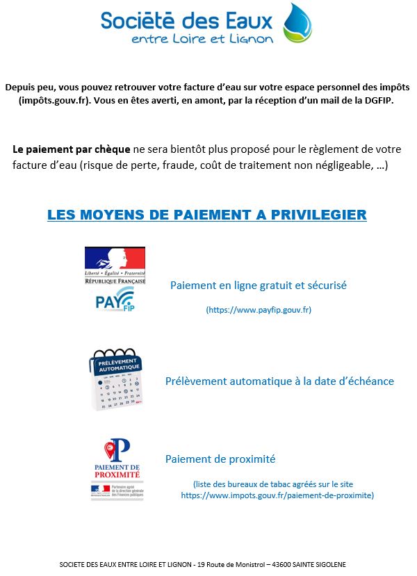 Flyer moyens de paiement
